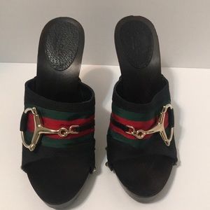 Gucci Guccissima canvas horse bit icon clog
